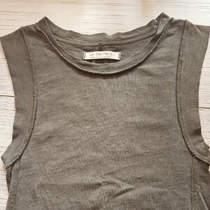 We The Free Khaki Olive Sleeveless Muscle Tee